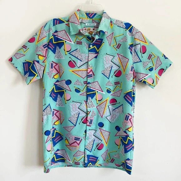 80s Patterned Short Sleeve Button Downs